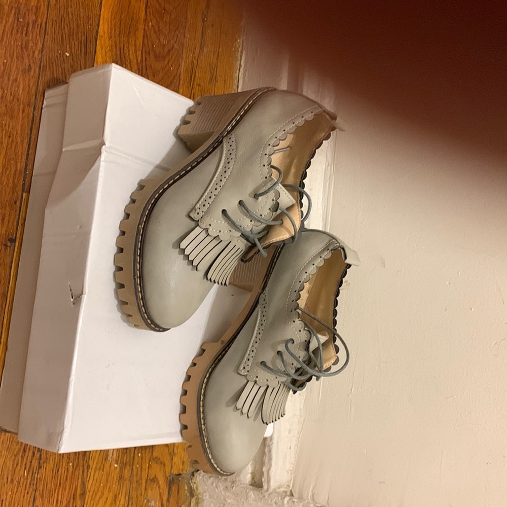 Chunky Shoes- All leather uppers with man made cork and rubber bottoms shoes.